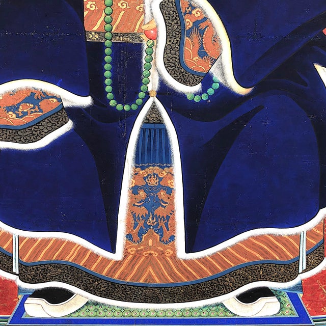 Late 19th Century Late 19th Century Monumental Qing Dynasty Chinese Ancestral Portrait For Sale - Image 5 of 13