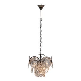 20th Century Italian Mid-Century Murano Style Glass Disc Chandelier For Sale