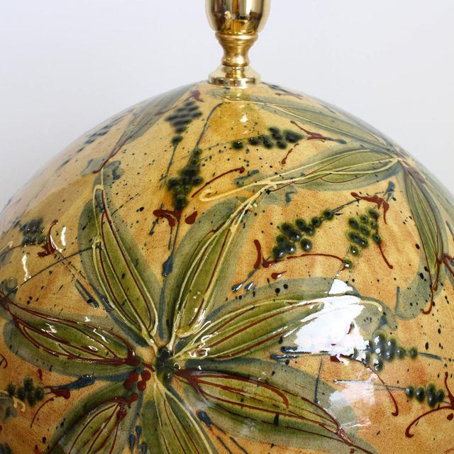 Large Hand-Glazed Ceramic Table Lamp, 1980s For Sale - Image 14 of 18
