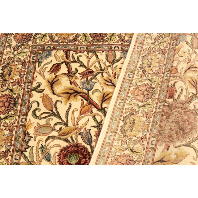 Textile Shabby Chic Pak-Persian Beige/Pink Wool Rug - 4'0'' X 5'10'' For Sale - Image 7 of 9