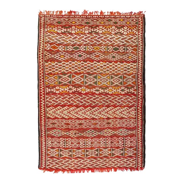 Fine Hand Knotted Flat Weave Moroccan Chairish