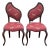 Pair of French Louis XV Style Balloon Back Chairs, Dragonfly Upholstery, Walnut Finish a Pair For Sale