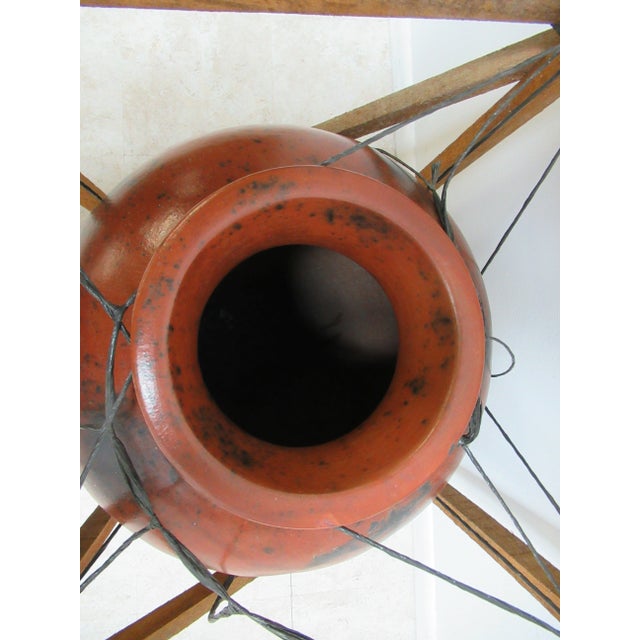 1990s Vintage Pottery Vase Urn in Original Shipping Crate For Sale - Image 5 of 11