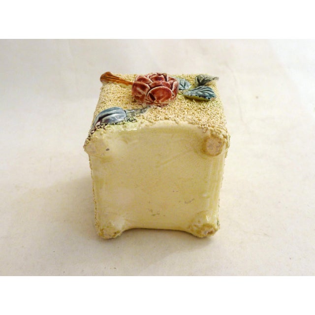 Small Cachepot with Rosebush in Relief, 1890s For Sale - Image 4 of 10