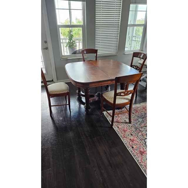 1920s 1 Antique Dinner Table and 4 Chairs - Set of 5 For Sale In Tampa - Image 6 of 18