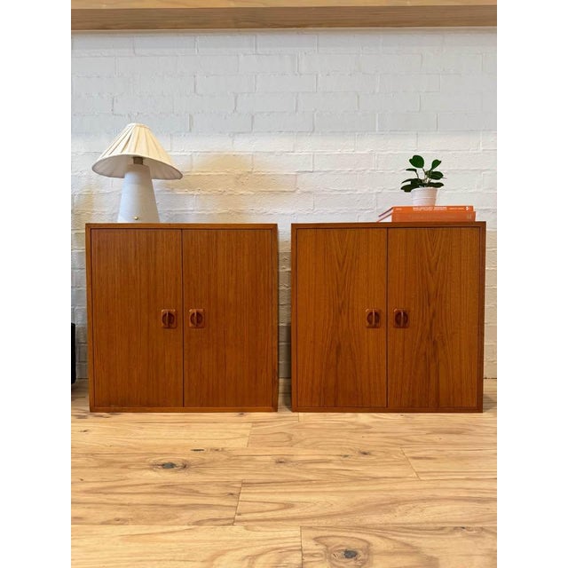 1960s 1960s Danish Mid Century Modern Cabinet Set / Modular Storage Credenza Pair For Sale - Image 5 of 7