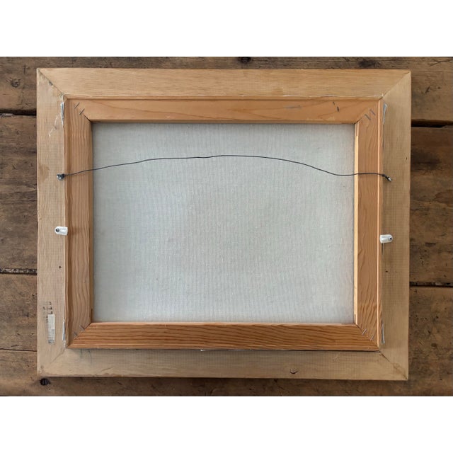 Late 20th Century Late 20th Century Moody Folk Art Landscape Oil Painting, Framed For Sale - Image 5 of 6