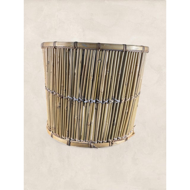 French Country Large Vintage French Market Basket For Sale - Image 3 of 8