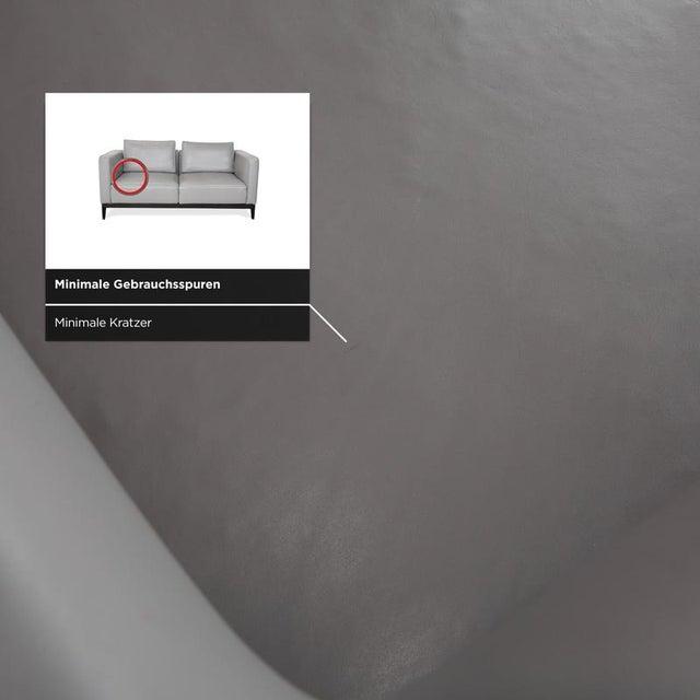 Two-Seater Sofa in Grey Leather from Rolf Benz For Sale - Image 11 of 18