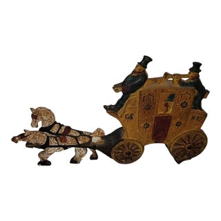 1930s Hubbly Horse and Carriage Door Stop For Sale
