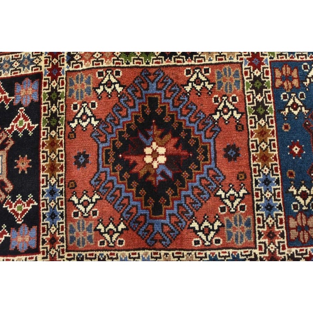 Yalameh Rug 4'11'' X 6'7'' Multicolor Wool Vintage Tribal Hand-Knotted Carpet For Sale - Image 9 of 14
