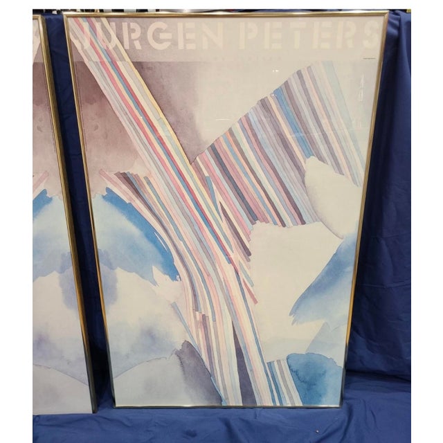 1980s 2 Jurgen Peters Framed Geometric Prints 1985 Editions Limited Lithographs For Sale - Image 12 of 12