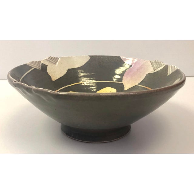 Contemporary Ceramic Floral Catchall Dish, Desk Accessory For Sale - Image 3 of 5