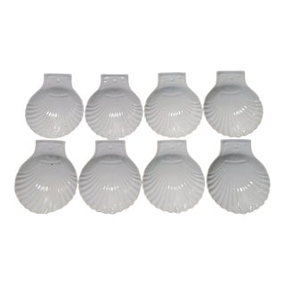 1950s White Porcelain Scallop Bowls- Set of 8 For Sale