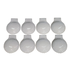 1950s White Porcelain Scallop Bowls- Set of 8