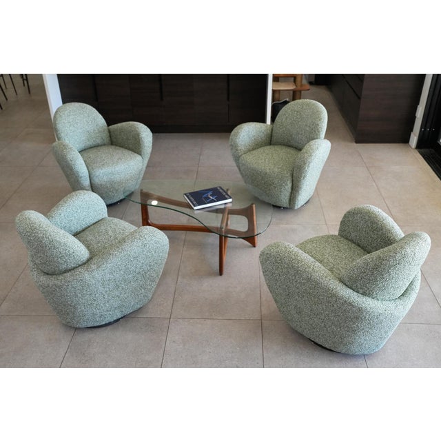 Michael Wolk “Miami” Swivel Lounge Chairs — Set of Four, 1998 For Sale - Image 13 of 18