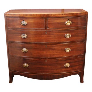 Late 18th Century English George III Period Bowfront Chest of Drawers For Sale