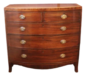 Late 18th Century English George III Period Bowfront Chest of Drawers