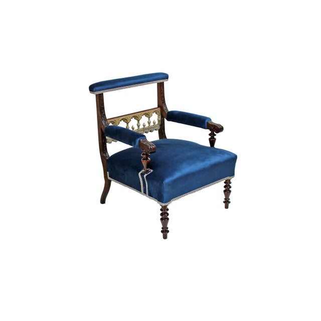 Set of Blue Armchairs, 1830s For Sale - Image 11 of 16