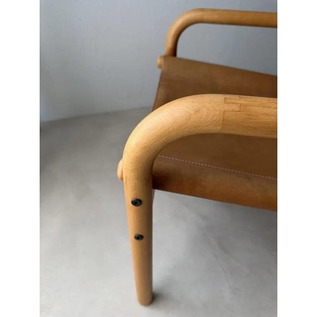 Danish Safari Armchair in Beech Wood and Leather, 1970s For Sale - Image 9 of 12