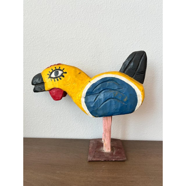 Folk Art Vintage Guatemalan Hand Carved Bird Folk Art Sculpture For Sale - Image 3 of 10