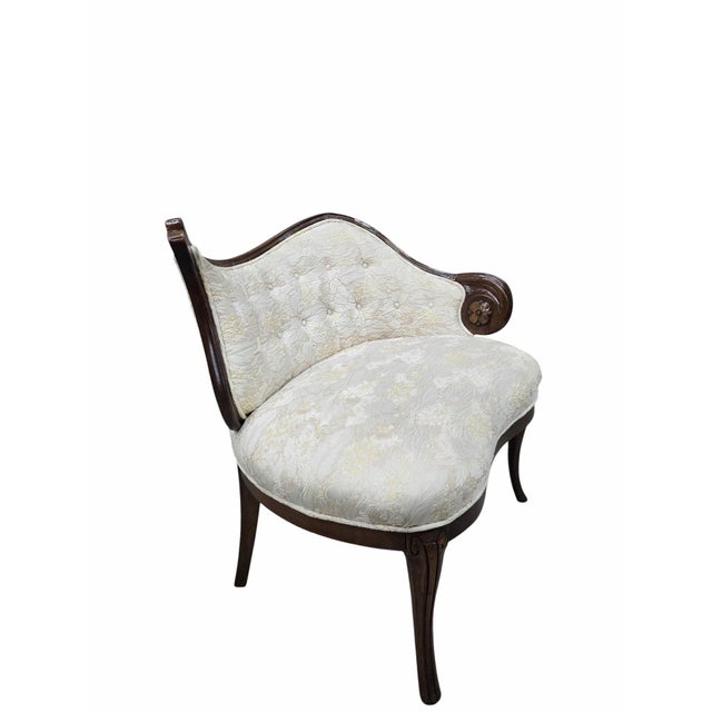 Antique Victorian Rococo Revival Ladies Conversation Chairs – Pair For Sale - Image 12 of 12
