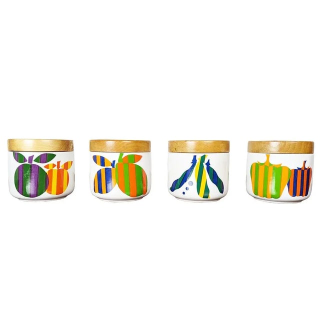 Multicolored Ceramic & Wood Boxes by Ambrogio Pozzi for F. Pozzi, 1960s, Set of 4 For Sale - Image 13 of 13