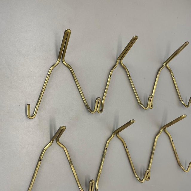 Large Brass Coat Rack with Hooks in the style of Auböck, France, 1950s For Sale - Image 3 of 18