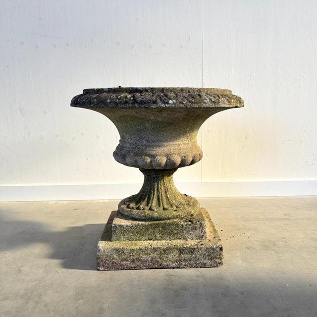 Vintage Concrete Plant Stand For Sale - Image 3 of 12