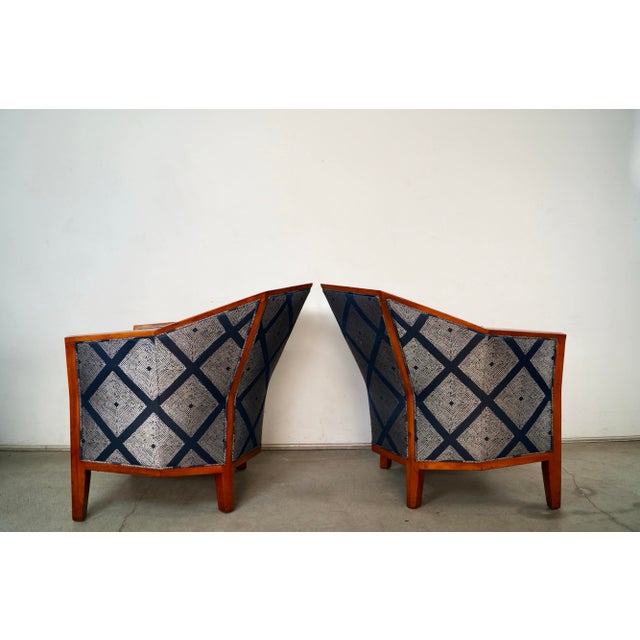 Pierre Chareau 1960’s Art Deco Pierre Chareau Style Lounge Chairs - A Pair For Sale - Image 4 of 12