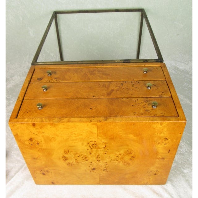 Mid 20th Century Milo Baughman Style Small 3 Drawer Jewelry Chest For Sale - Image 18 of 18