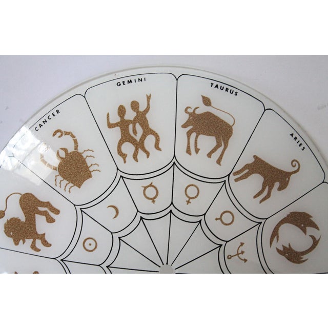 Glass 1970’s Zodiac Horoscope Astrology Flush Mount Light Fixture - Glass Cover Only For Sale - Image 7 of 10