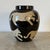 Mid-Century Modern Vintage Hand Thrown Vase in Black and Taupe With Naively Decorated Cats For Sale - Image 3 of 5