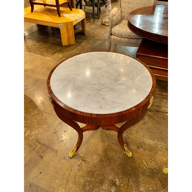 Early 21st Century Pair of Italian Empire Style Mahogany Side Tables For Sale - Image 5 of 7