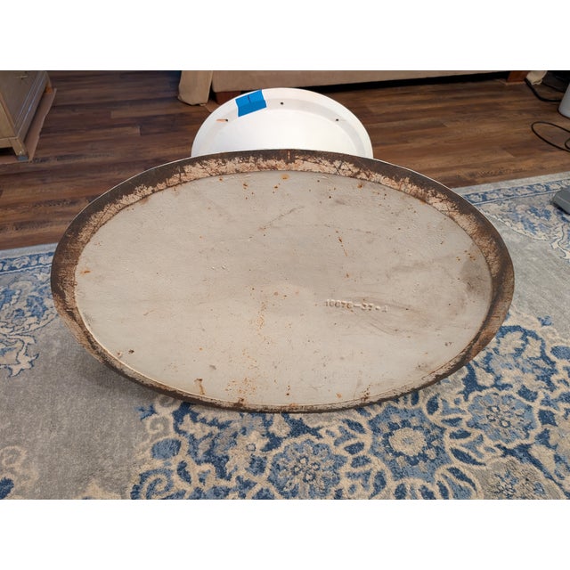 Early 1960s Knoll Saarinen Conference Table & 4 Tulip Chairs – Solid Walnut Top, Cast Iron Base, Original Knoll Labels For Sale - Image 12 of 18