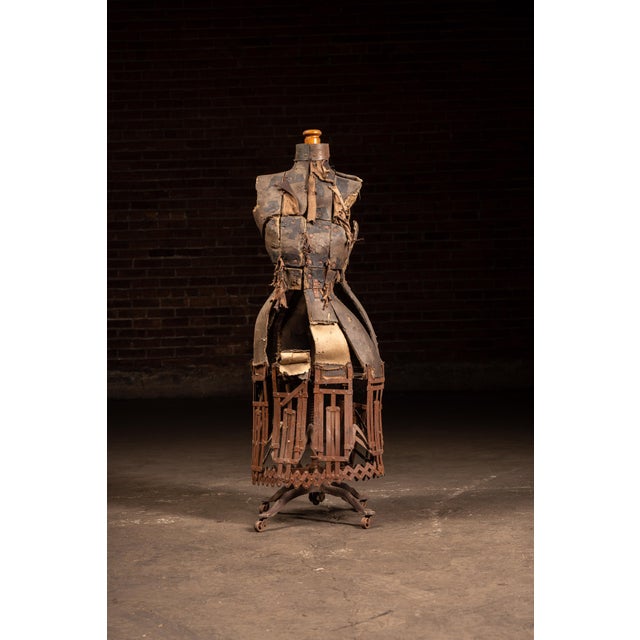 Victorian 19th Century Victorian Adjustable Dress Form on Rolling Stand For Sale - Image 3 of 11