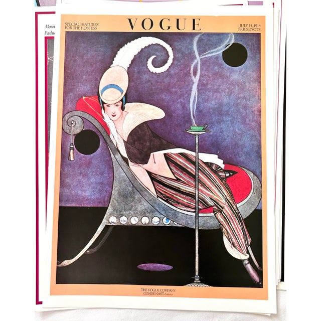 Vintage Vogue Magazine Cover Fashion Illustration Prints – Set of 11 For Sale - Image 11 of 12