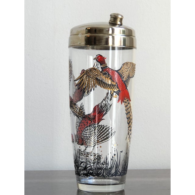 Metal Mid-20th Century Pheasant Cocktail Shaker For Sale - Image 7 of 9