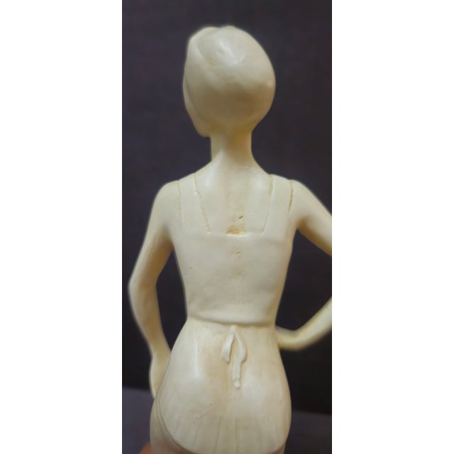 Cream 1940s Signed Fred Press Figurines of Ballet Dancers - A Pair For Sale - Image 8 of 15