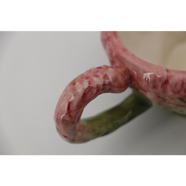 1950s Barbotine French Sauce Boat or Gravy Boat, Majolica For Sale - Image 14 of 18