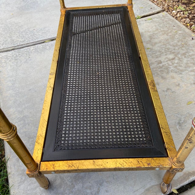 Late 20th Century Vintage Brass With Smoked Glass Sofa Two Tiered Table