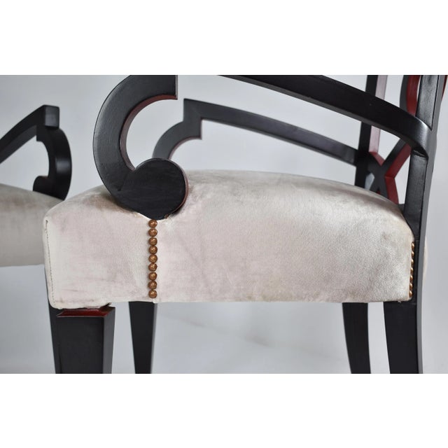 Oxblood Red Italian Dining Armchairs (Set of 4) With Extendable Game Table, 1960s For Sale - Image 8 of 18