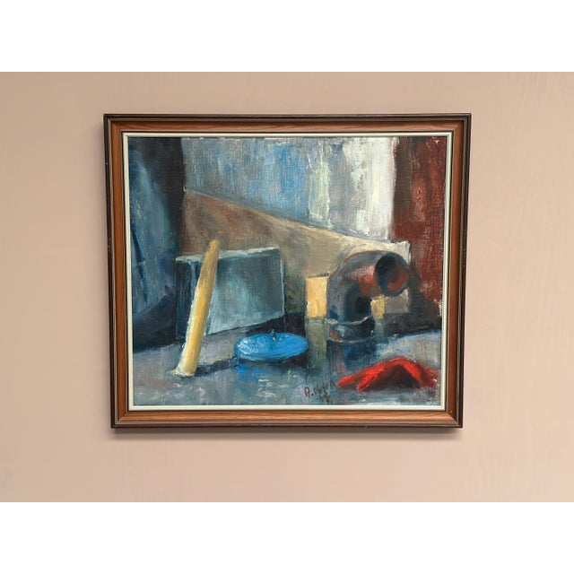 Original swedish oil on canvas – “still life” by r. Olsson – signed – vintage & framed – 66 × 58 cm (26" × 22.8") incl....