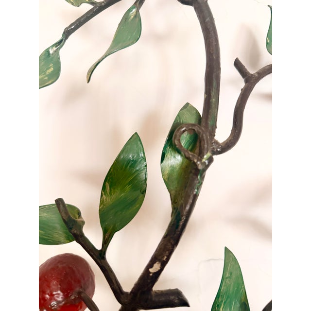 Monumental 37" Italian Toleware Espalier Fruit Tree Wall Sconce / Candelabra For Sale In Pittsburgh - Image 6 of 10