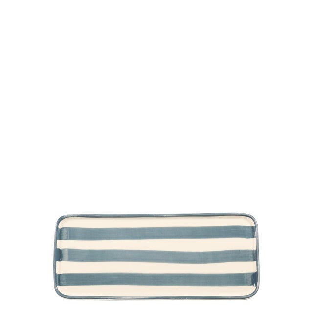 Contemporary Lido Rectangular Plate - Set of 4 - Gray For Sale - Image 3 of 3