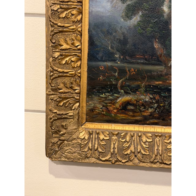 English Late 19th Century Oil 'View From the Manor Pond' For Sale - Image 3 of 9
