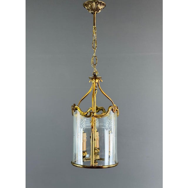 Gold Louis XV Style Cylindrical Lantern in Gilt Bronze, 20th Century For Sale - Image 8 of 8