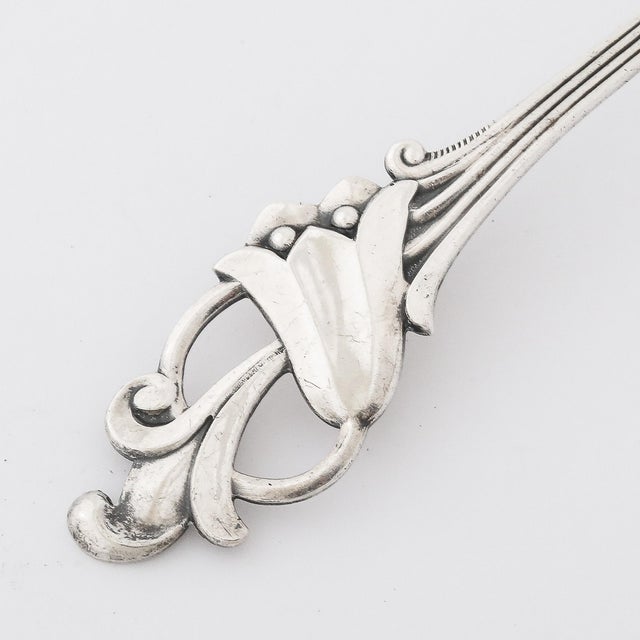 Silver Sterling Silver Ladle in Norwegian Blue Bell Pattern Signed Thorvald Marthinsen For Sale - Image 8 of 9