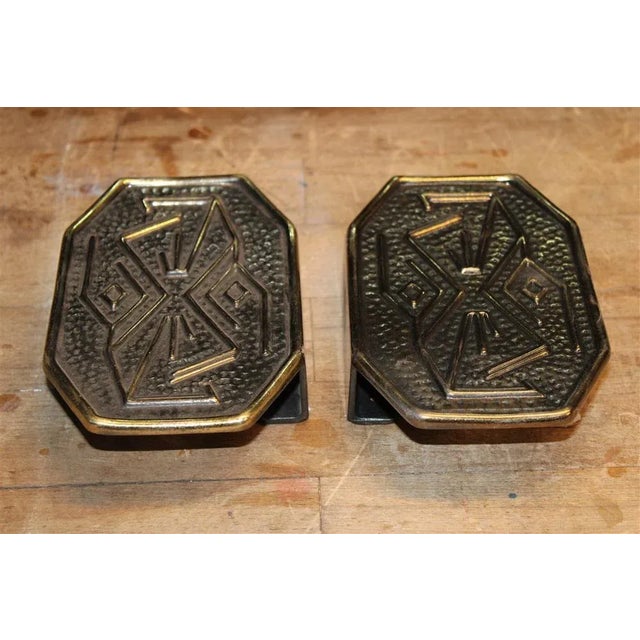 Mid-Century Italian Handles with Geometric Decorations, 1950s, Set of 2 For Sale - Image 4 of 8