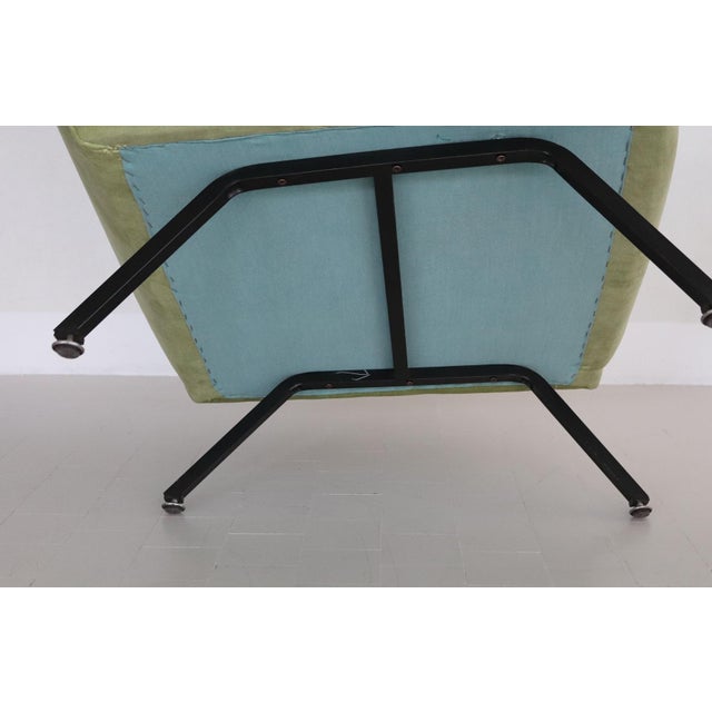 Vintage Italian Lounge Chairs in Green Velvet, 1960s, Set of 2 For Sale - Image 13 of 16